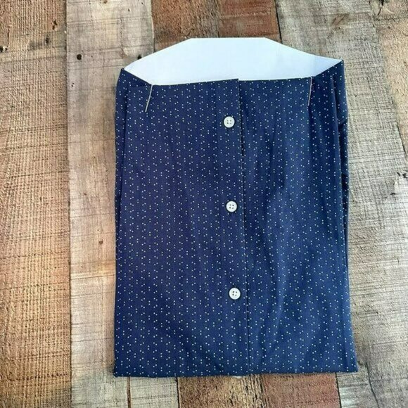 Dockers Navy blue with white long sleeve button down dress shirt men's Large - Picture 4 of 5